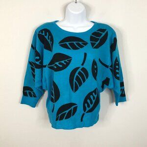Vintage Women Indie City Chic Sweater Medium Buttery Soft Edgy Statement Vibrant